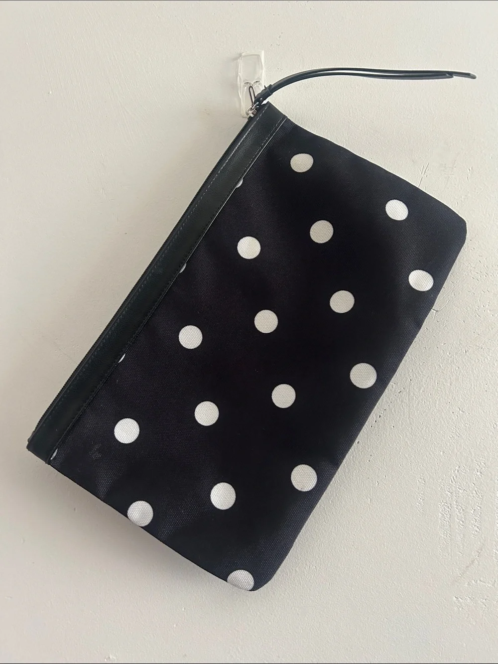 Black Polka Dot Wristlet Cosmetic Pouch